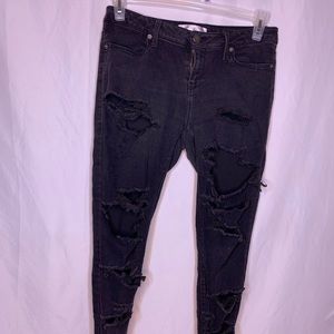 Black ripped jeans